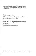 Proceedings of the 12th International Congress on Archives