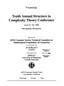 Proceedings, Tenth Annual Structure in Complexity Theory Conference