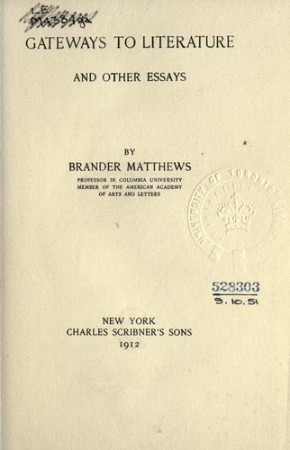 Gateways to literature, and other essays