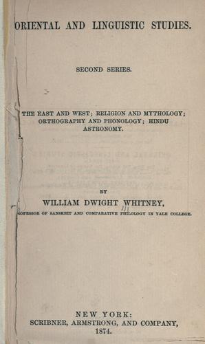 Oriental and linguistic studies