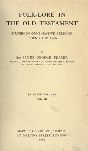 Folk-lore in the Old Testament