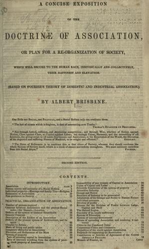 A Concise Exposition Of The Doctrine Of Association Or, Plan For A Re-Organization Of Society