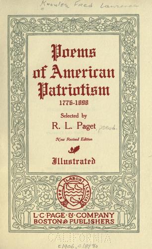 Poems of American patriotism, 1776-1898