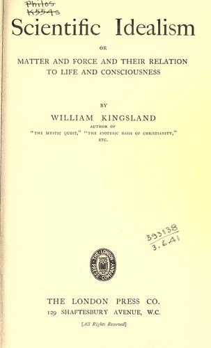 Scientific Idealism
