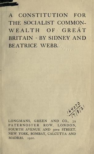 A Constitution for the Socialist Commonwealth of Great Britain