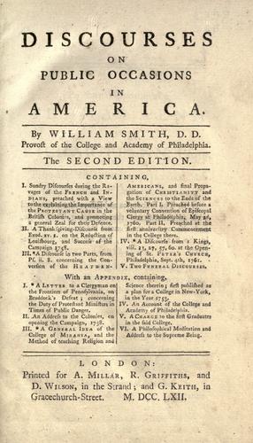 Discourses on Public Occasions in America