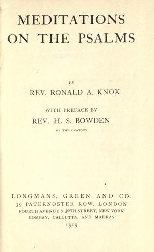 Meditations on the Psalms
