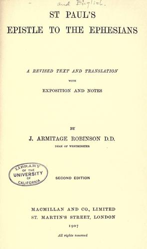 St. Paul's Epistle to the Ephesians