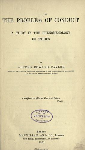 The Problem of Conduct
