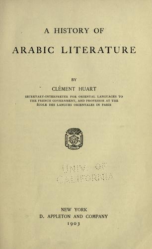 A History of Arabic Literature