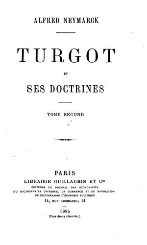 Turgot et ses doctrines