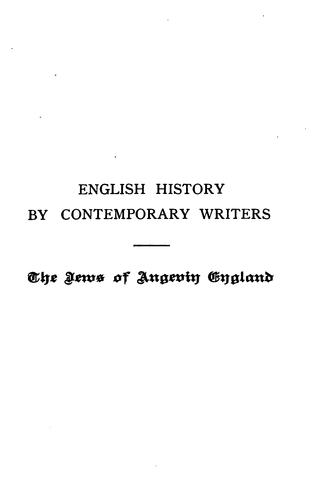 The Jews of Angevin England