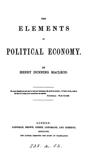 The elements of political economy