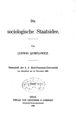 Die sociologische Staatsidee