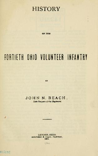 History of the Fortieth Ohio Volunteer Infantry