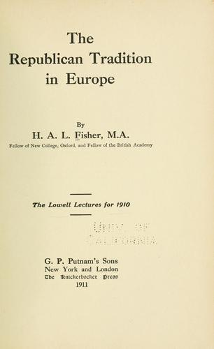 The republican tradition in Europe
