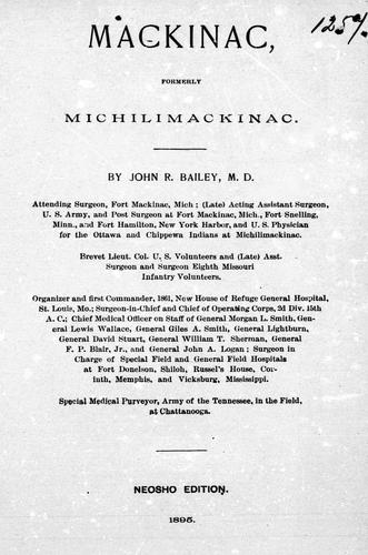 Mackinac, formerly Michilimackinac