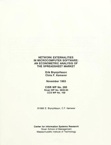Network Externalities in Microcomputer Software