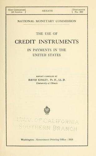 The use of credit instruments in payments in the United States