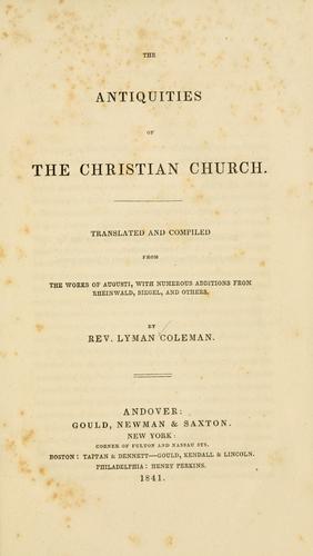 Antiquities of the Christian Church