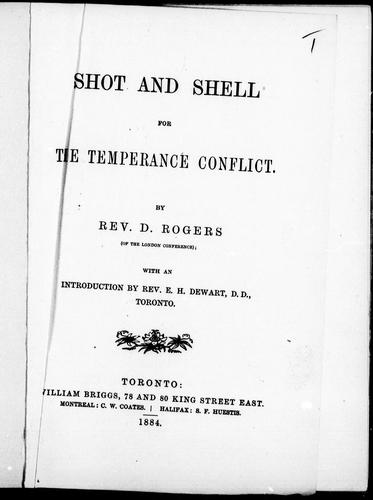 Shot and Shell for the Temperance Conflict