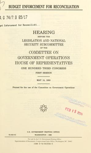 Budget Enforcement for Reconciliation