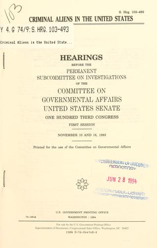 Criminal Aliens in the United States