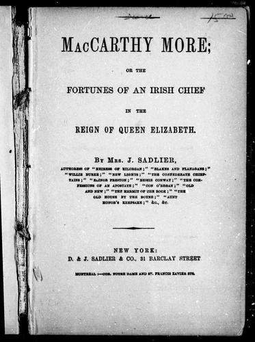 MacCarthy More, or, The Fortunes of an Irish Chief in the Reign of Queen Elizabeth