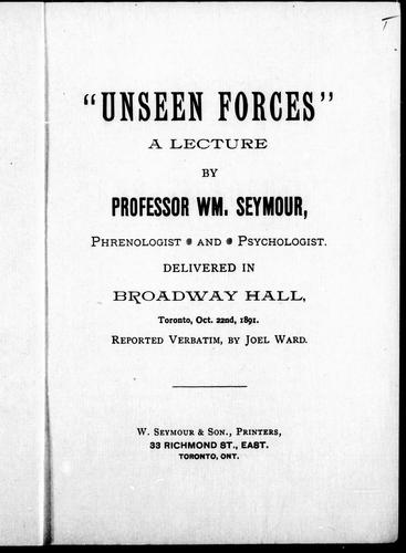 " Unseen forces"