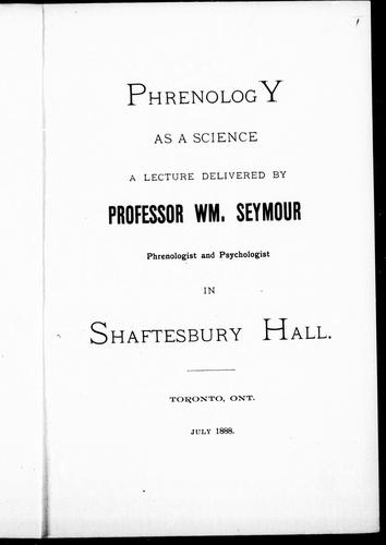 Phrenology as a science