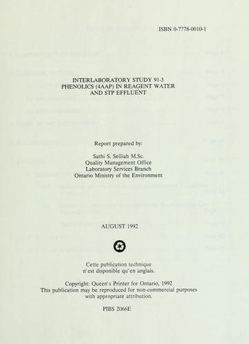 Phenolics (4AAP) in reagent water and STP effluent