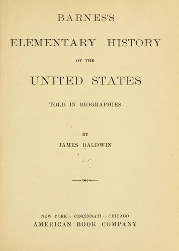 Barnes's elementary history of the United States told in biographies