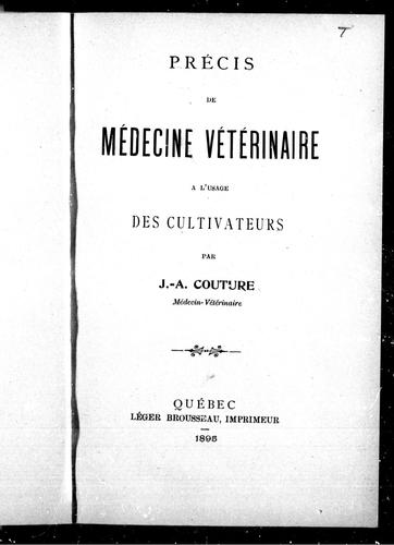 Précis de médecine vétérinaire