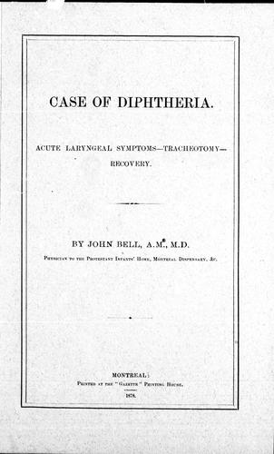 Case of diptheria