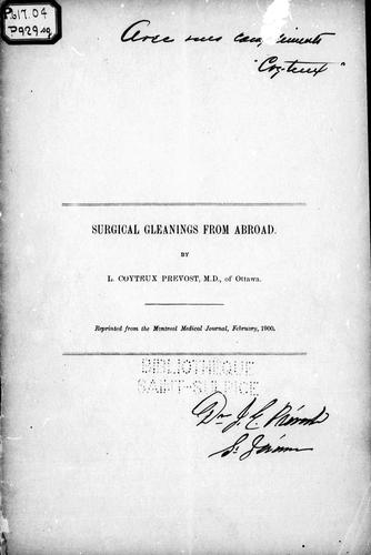 Surgical Gleanings from Abroad