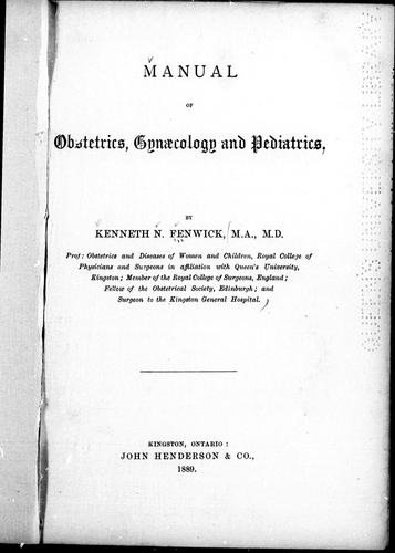 Manual of Obstetrics, Gynecology and Pediatrics