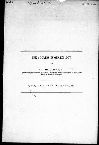 The address in gynaecology