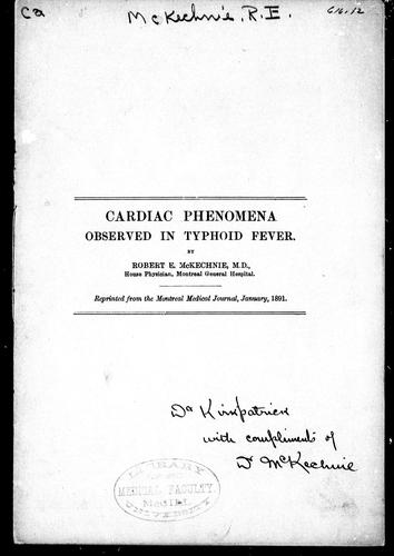 Cardiac Phenomena Observed in Typhoid Fever