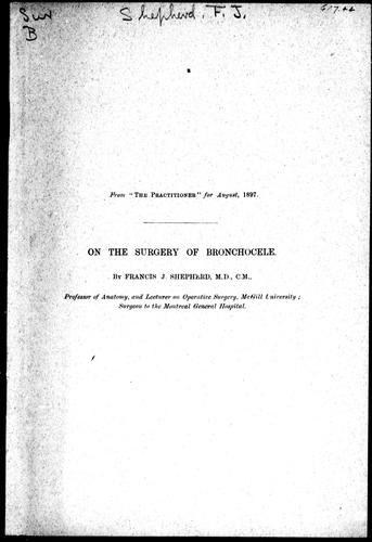 On the Surgery of the Bronchocele