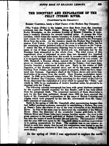 The Discovery and Exploration of the Pelly (Yukon) River
