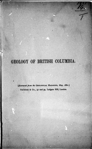 Sketch of the Geology of British Columbia