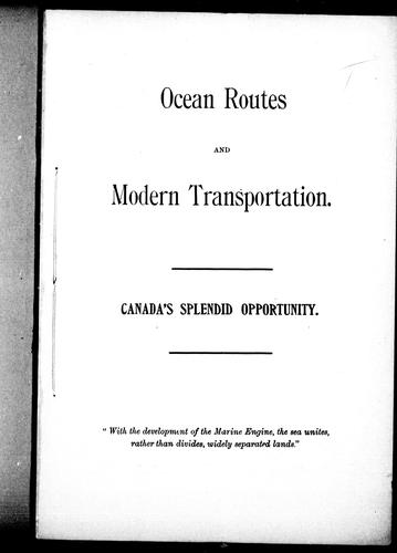 Ocean Routes and Modern Transportation