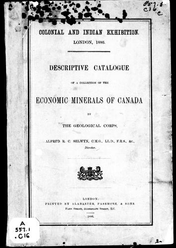 Descriptive Catalogue of a Collection of the Economic Minerals of Canada