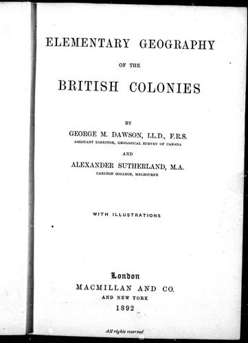 Elementary Geography of the British Colonies