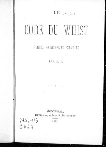 Le code du whist