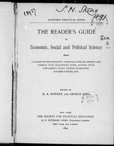 The Reader's Guide in Economic, Social and Political Science