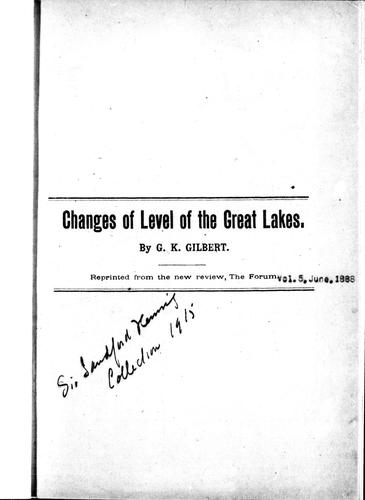 Changes of level of the Great Lakes