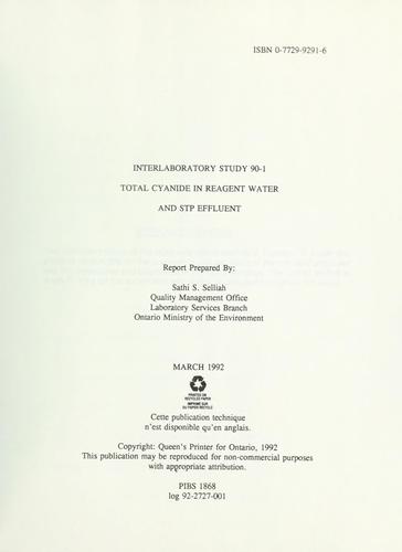 Total cyanide in reagent water and STP effluent