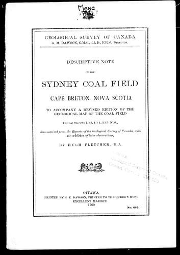 Descriptive note on the Sydney coal field, Cape Breton, Nova Scotia