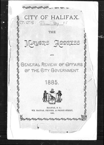 The mayor's address and general review of affairs of the city government